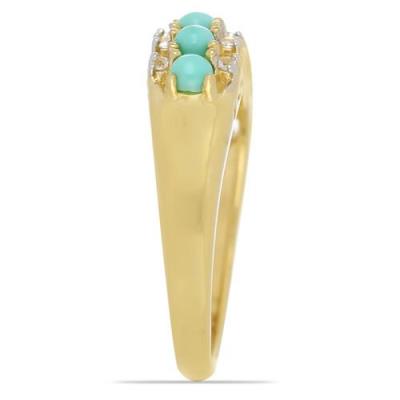 BUY 925 SILVER NATURAL TURQUOISE GEMSTONE CLUSTER RING